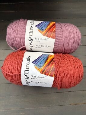 Loops & Threads Soft Classic Acrylic Yarn AND Bernat Premium Acrylic Yarn